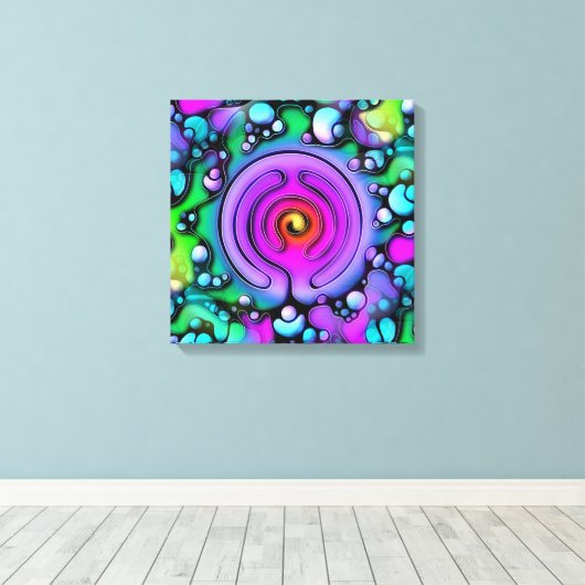 Levenswijze - Neurografisch kunstpatroon 2 Canvas Afdruk (Insitu (Houten vloer))