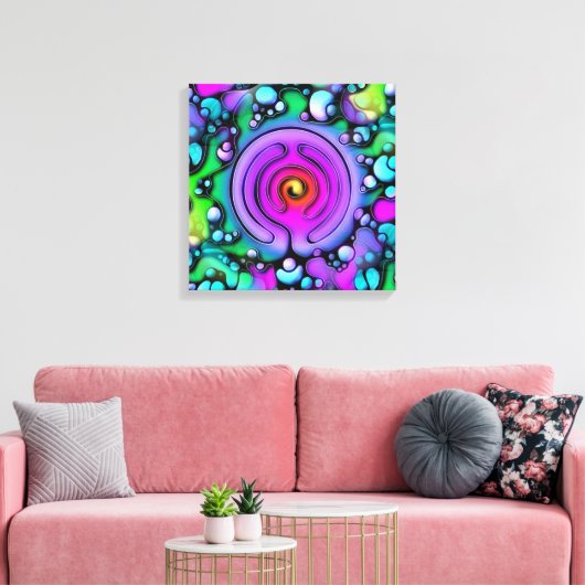 Levenswijze - Neurografisch kunstpatroon 2 Canvas Afdruk (Insitu (Woonkamer))