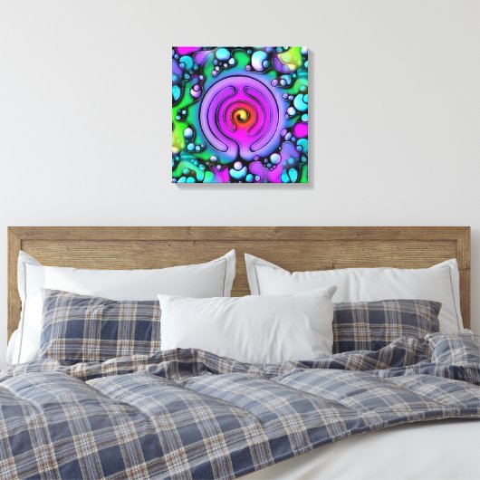 Levenswijze - Neurografisch kunstpatroon 2 Canvas Afdruk (Insitu (Slaapkamer))