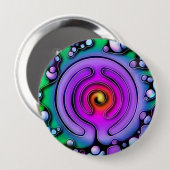 Levenswijze - Neurografisch kunstpatroon 2 Ronde Button 4,0 Cm (Voorkant /achterkant)