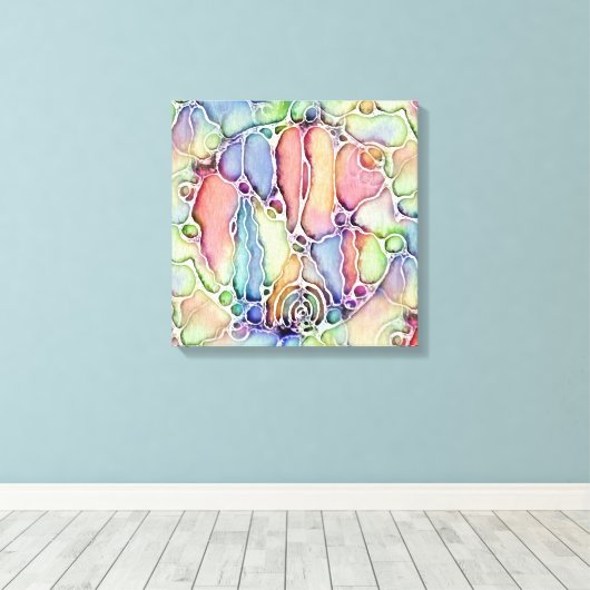 Levenswijze - neurografisch patroon 1 canvas afdruk (Insitu (Houten vloer))