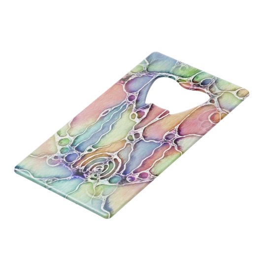 Levenswijze - neurografisch patroon 1 creditkaart flessenopener (Voorkant Gekanteld)