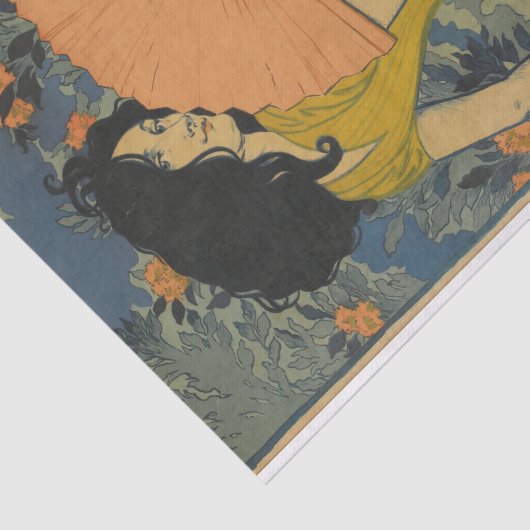 L'eventail (The Fan) van Eugene Grasset Tissuepapier (Detail)