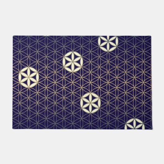 Levenventilator - naadloos patroon - blauwe beige deurmat (Voorkant)