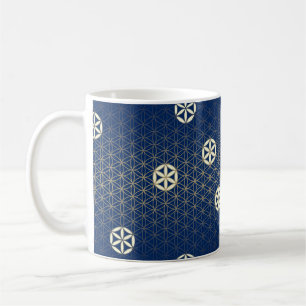 Levenventilator - naadloos patroon - blauwe beige koffiemok