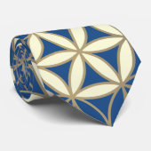 Levenventilator - naadloos patroon - blauwe beige stropdas (Opgerold)