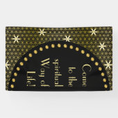 Levenventilator - naadloos patroon - gouden bloem spandoek (Horizontaal)