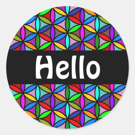 Levenventilator - naadloos patroon - met meerdere ronde sticker (Voorkant)