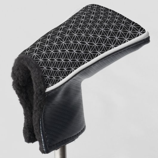 Levenventilator - naadloos patroon - zilver golfheadcover (3/4 voorkant)