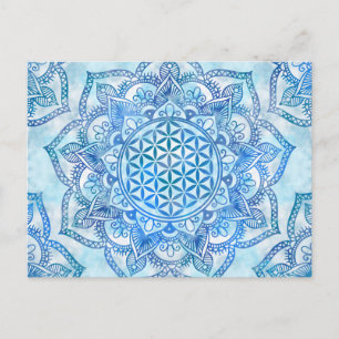 Levenvlucht in Lotus - Gentle Sky Blue Briefkaart