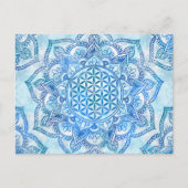 Levenvlucht in Lotus - Gentle Sky Blue Briefkaart (Voorkant)