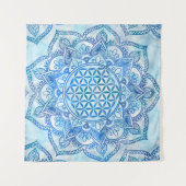 Levenvlucht in Lotus - Gentle Sky Blue Wandkleed (Voorkant (horizontaal))