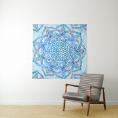 Levenvlucht in Lotus - Gentle Sky Blue Wandkleed (In Situ (horizontaal))