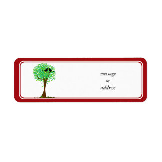 Levenvogels in de boom van het hart - Summer Love Etiket