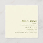 Levenwijdige olijventeelt met fruit vierkante visitekaartje (Achterkant)