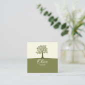 Levenwijdige olijventeelt met fruit vierkante visitekaartje (Staand voorkant)