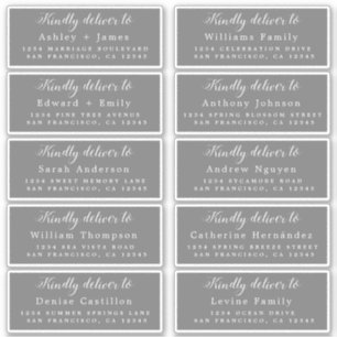 Lever aan kalligrafie bruiloft gast adreslabel sticker