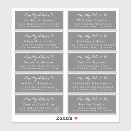 Lever aan kalligrafie bruiloft gast adreslabel sticker (Vel)