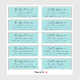 Lever aan kalligrafie bruiloft gast adreslabel sticker