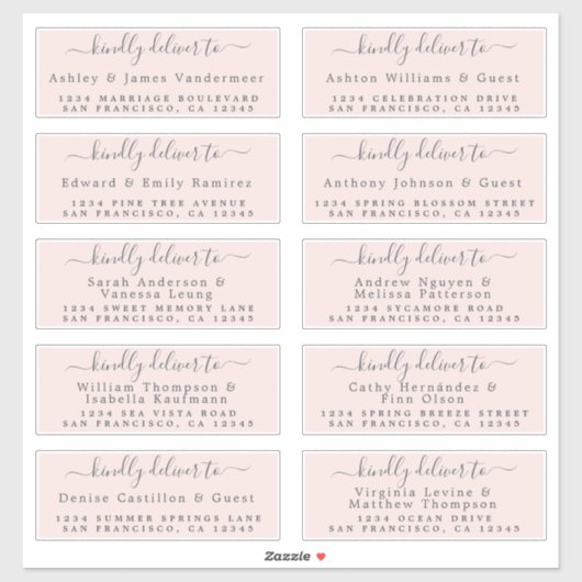 Lever aan kalligrafie huwelijksuitnodiging adresla sticker (Vel)