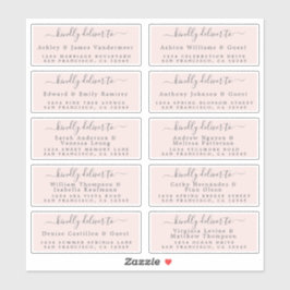 Lever aan kalligrafie huwelijksuitnodiging adresla sticker