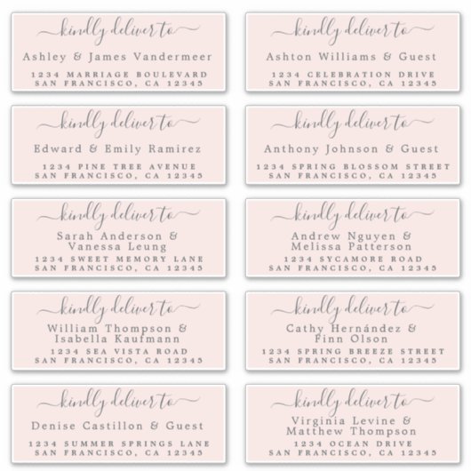 Lever aan kalligrafie huwelijksuitnodiging adresla sticker (Voorkant)