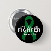 Lever Cancer Ribbon Black Button (Voorkant /achterkant)