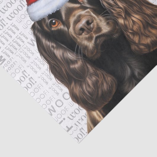 Lever Cocker Spaniel Hond Feestelijke Kerstvakanti Tissuepapier (Detail)