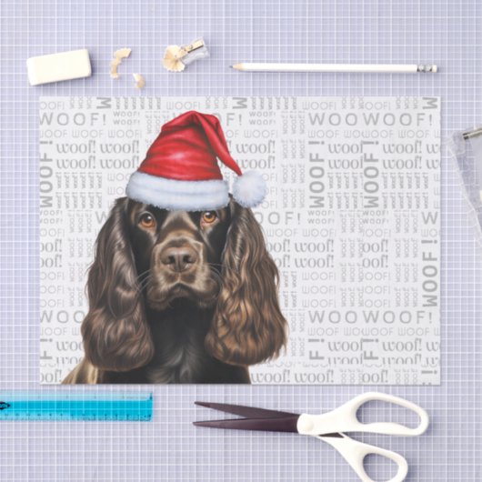 Lever Cocker Spaniel Hond Feestelijke Kerstvakanti Tissuepapier (Craft)