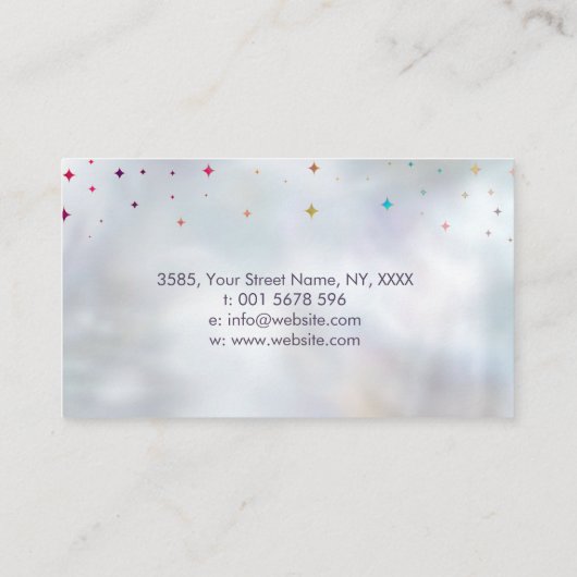 Lever en kristallen op parels visitekaartje (Achterkant)