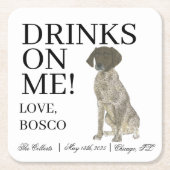 Lever en wit Duitse Kortharige pointer bruiloft Kartonnen Onderzetters (Voorkant)