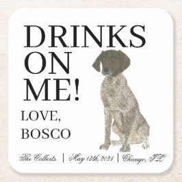 Lever en wit Duitse Kortharige pointer bruiloft Kartonnen Onderzetters