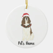Lever en Witte Engelse Springer Spaniel Kerstmis Keramisch Ornament (Voorkant)