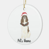 Lever en Witte Engelse Springer Spaniel Kerstmis Keramisch Ornament (Links)
