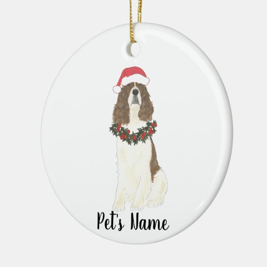 Lever en Witte Engelse Springer Spaniel Kerstmis Keramisch Ornament (Links)