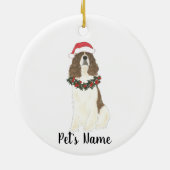 Lever en Witte Engelse Springer Spaniel Kerstmis Keramisch Ornament (Achterkant)