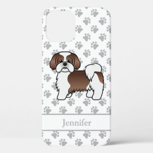Lever En Witte Shih Tzu Cartoon Hond & Naam Case-Mate iPhone Case