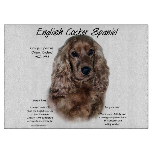 Lever Engels Cocker Spaniel Geschiedenis Snijplank (Voorkant)