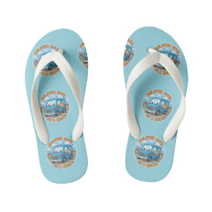 "Lever Geluk" Heldhaftige Postwagen Kinder Teenslippers