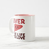 Lever het leven waar je van houdt - Schattigee lev Tweekleurige Koffiemok (Voorkant links)