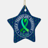 Lever transplantatie overlevende groen lint vierin keramisch ornament (Rechts)