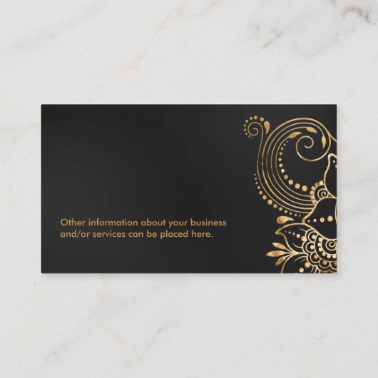 Lever van flora en Ornament Visitekaartje (Achterkant)