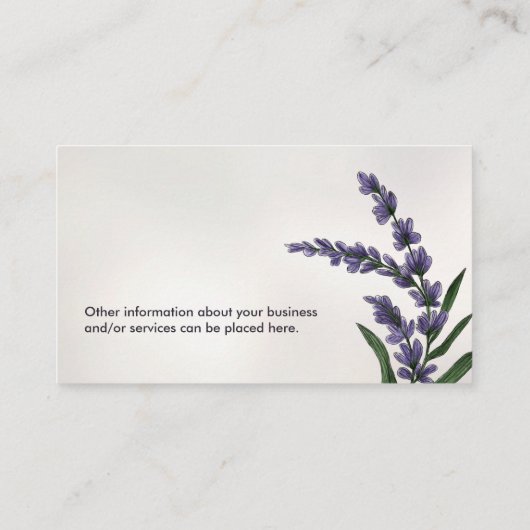 Lever van flora en Ornament Visitekaartje (Achterkant)