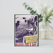 Lever voor D-dag! Briefkaart (Staand voorkant)