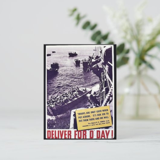 Lever voor D-dag! Briefkaart (Staand voorkant)