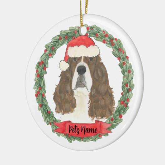 Lever & White English Springer Spaniel Keramisch Ornament (Links)