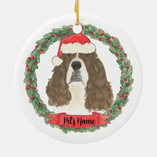 Lever & White English Springer Spaniel Keramisch Ornament (Achterkant)