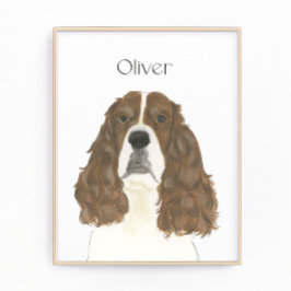 Lever & Wit Engels Springer Spaniel Art Foto Afdruk