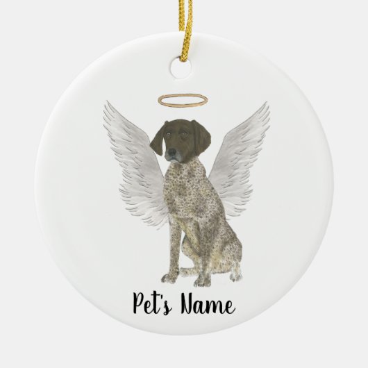 Lever & Witte Duitse Staande Hond Sympathie Keramisch Ornament (Voorkant)