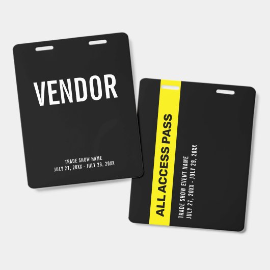 Leverancier beurs evenement ID-badge Badge (Voor- en achterkant)
